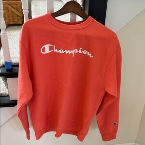 Champion Women's Bright Orange Crewneck Sweater
